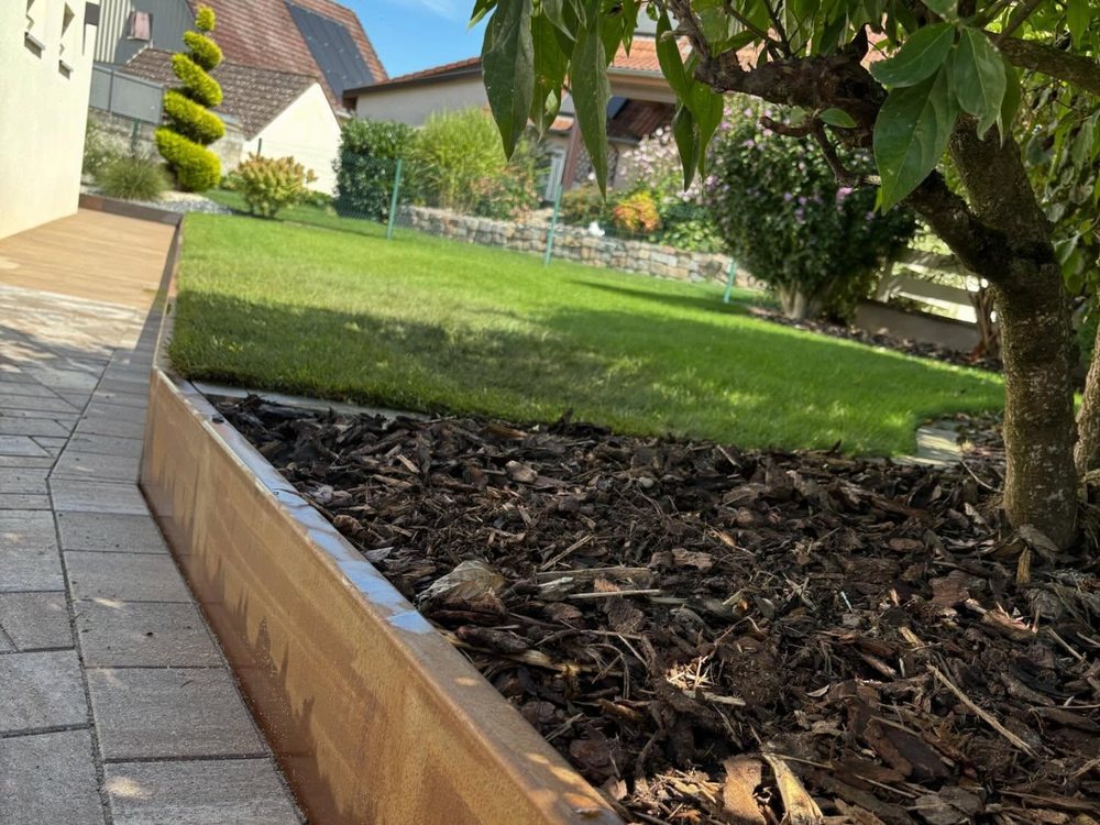 Muret corten & gazon