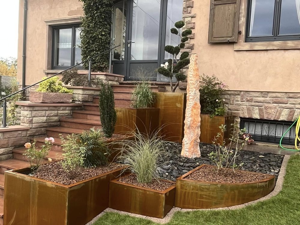 Massif corten & terrasse